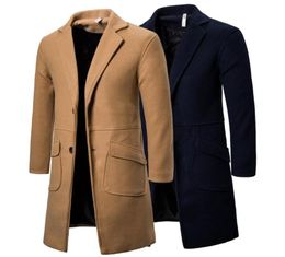 Japan South Korea Fashion Men Woollen Coat KoreanStyle Slim Fit Long Duffle Coat Yf302361704