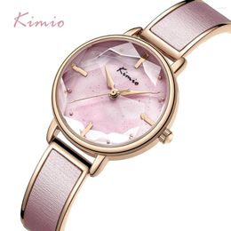 Wristwatches Kimio Women Watches Leather Bracelet Luxury Ladies Quartz Watch Woman Casual Waterproof Dress WristWatch Clock Fantastic Style