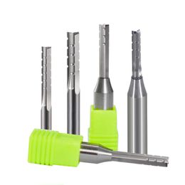 5Pcs TCT 3 Flute 4/6/12.7mm Straight Milling Cutter Trimming Slotting Router Bit End mill for MDF Plywood Chipboard Wood Carving