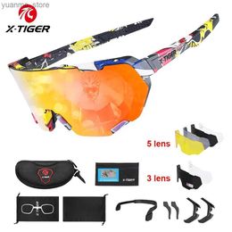 Outdoor Eyewear X-TIGER Polarized Cycling Glasses Photochromic Bike Glasses Outdoor Sports Mens Sunglasses Women Road Bicycle Sunglasses Y240410