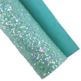 Shiny Chunky Glitter Fabric With Same Color Elastic Backing For Craft Sewing Bows DIY Earring F0376