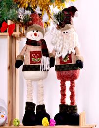 2 PCSSet Super Cute Christmas Plush Toy Sitting Santa Clause Snowman Doll Christmas Ornaments2774673