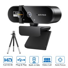 Webcams Webcam 4K 2K Web Camera 1080p Mini Usb Camera 1530fps Full Hd Web Cam With Microphone Tripod Autofocus Webcam For PC Laptop