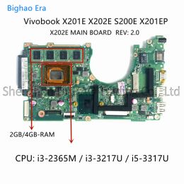 Motherboard For Asus S200E X202EP X202EV X202E X201E Laptop Motherboard With Intel i3 i5 CPU 4GB Menory 100% Fully Tested
