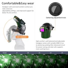 Black Welder Mask Solar Auto Darkening Splash Proof Safety Welding Mask Air Fed Welder Helmet Welding Protective Cap