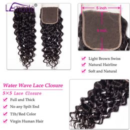 Deep Wave Closure 4x4 5X5 HD Lace Closure 6x6 Transparent Lace Frontal Closure Only Pre Plucked Remy Bleached Knots Remy Lemoda