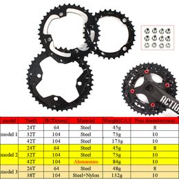 104/64BCD mtb Chainring 24/26/32/38/42T Double/Triple Chainwheel 3*10S/2*10S for Shimano crankset Mountain Bike parts