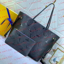 Mm size40156/m40995 borse di design di lusso naverfull guscio nero in rilievo sacchetti di borse a tracola
