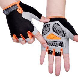 1 Pair Cycling Gloves Anti-slip Anti-sweat Half Finger Bicycle Gloves Breathable Anti-shock Sports Bike Gloves Men Women