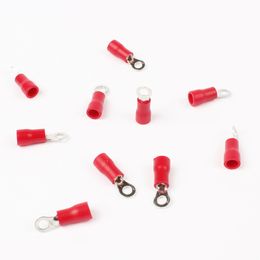 100PCS/SET RV1.25-3 RV1.25-4 RV1.25-5 RV1.25-6 Red Ring Insulated Wire Connector Electrical Crimp Terminal Cable Wire Connector