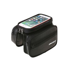 Bicycle Bags Bicycle Front Touch Screen Phone Bag Mountain Bike Top Tube Bag Cycling Pannier Bag with Crossrail with Rain Cover