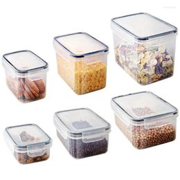 Storage Bottles Airtight Food Container Prtable Dry Boxes Reuseable Transparent Cereal With Lids For Home Kitchen