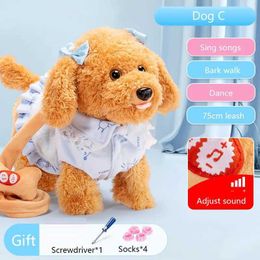 Plush Dolls Robot dog toys electronic plush puppies singing 99 songs walking tree bark talking animal toys fun and cute childrens birthday gifts J240410