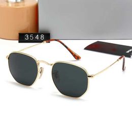 Men Classic Brand Retro Women Sunglasses Designer Eyewear Ray Metal Frame Bans Designers Sun Glasses Woman ML 3548 Box FBNC