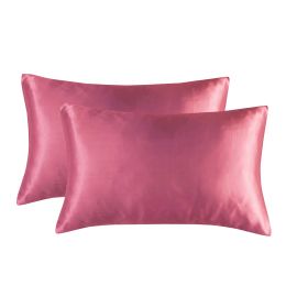 Pillowcase 100 Silk Pillow Cover Silky Satin Hair Beauty Pillow case Comfortable Pillow Case Solid Home Decor 3 Sizes wholesale