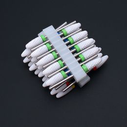 10pcs Ceramic Nail Drill Bits Set Milling Cutter for Manicure Drills Electric Nail Files Cuticle Remove Nail File Art Tools