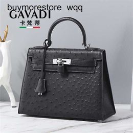 Luxury Kelis Ostrich Leather 7a High Quality skin bag leather bag buckle handbag bag