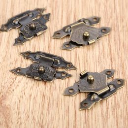 10pcs Antique Bronze Jewellery Box Padlock Hasp 30*18mm/38*18mm Box Latch Hasps Handbag Buckle Hardware Accessories