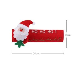 2022 Christmas Fridge Handle Covers Santa Claus Microwave Oven Dishwasher Door Handle Cover Xmas Christmas Party Decoration