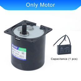 High Torque 60W 220V AC Permanent Magnet Synchronous Motor 80KTYZ CW/CCW Metal Geared Slow Speed Motor 5 To 50RPM