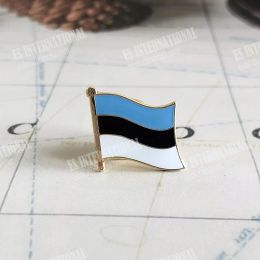 ESTONIA National Flag Embroidery Patches Badge Shield And Square Shape Pin One Set On The Cloth Armband Backpack Decoration