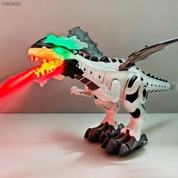 Electric/RC Animals Large size 47cm electronic walking dinosaur roar flash robot education game console childrens toy giftL2404