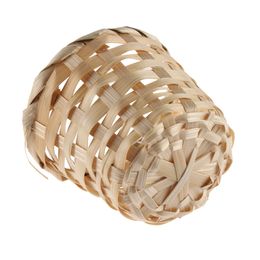 1pcs Small Basket Desktop Finishing Home Storage Bamboo Weaving Products Sundries Organizer Rattan Plant Box Wicker Basket