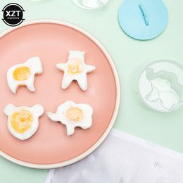 Creative 4pcs/set Cute Egg Cooker Tools With Brush Plastic Egg Boiler Poacher For Kid Baking Egg Mould Maker Kitchen Accessories