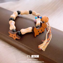 Star Bell Dog Ceramic Woven Rope Bracelet Fresh, Sweet, Fashionable Handstring Cartoon, Small and Popular Design, Handicraft