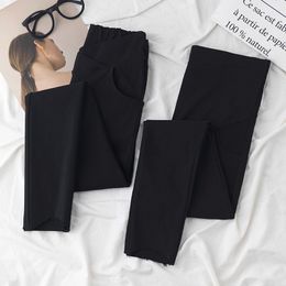 Pregnant women belly trousers black ankle-length maternity empired pants summer stretched leggings high waist/low waist jeans