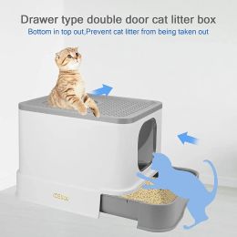 Cat Litter Box, Top Entry Sandbox, Large Capacity Toilet Tray, Anti-Splash Drawer Toilet, Cats Bedding, Training