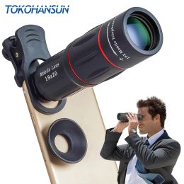 Lens TOKOHANSUN Universal 18 Monocular Zoom HD Optical Cell Phone Lens Observing Survey 18X telephoto lens with tripod for Smartphone