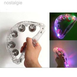 Led Rave Toy Kids Educational Toys Led Lighted Tambourine Karaoke Tambourine Percussion Instruments Drums Children Jingle Bell Shaking Toy 240410