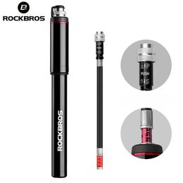 ROCKBROS Bike Bicycle Pump Aluminium Alloy 150PSI/260PSI High Pressure Mini Air Pump For Bike Cycling Tyre Inflator MTB