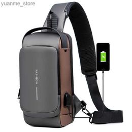 Sport Bags Chest Bag for Men Crossbody Bag Waterproof USB Shoulder Bag Anti-Theft Travel Messenger Chest Sling Pack Fashion Luxury Designer Y240410