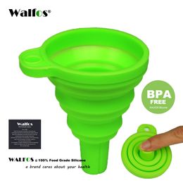 WALFOS Food Grade 1 Piece Mini Silicone Gel Foldable Collapsible Style Funnel Hopper Kitchen Garden Cooking Accessories Tools