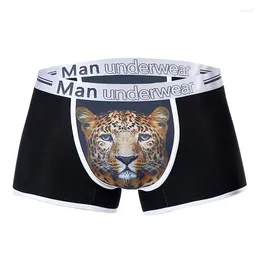 Underpants Men's High Quality Underwear Mens Lingerie Fashion 3D Printed Animal Tiger Pouch Boxer Modal Cueca Masculina Sexy