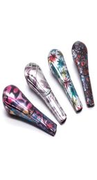 5 Color Zinc Alloy Skull Metal Spoon Smoking Pipes Magnetic Herb Tobacco Cigarette Pipe Holder Smoking Accessories7412425