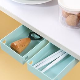 Creative Storage Drawers Free Punching Self-adhesive Space Saving Kitchen Desk Sundries Stationery Container Accessory TSLM1