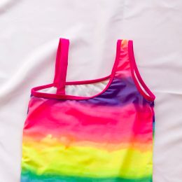 3-8 Years Rainbow Print Kids Girls One Piece Swimsuit Children Baby Summer Swimwear Mermaid Swimming Suit Child Bathing Suit