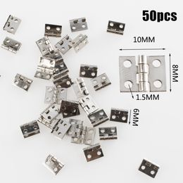 20/50pcs 8*10mm 2-point Brass Hinges Cabinet Hinges For Home Craft Boxes Jewelry/Gift/Wine Boxes Hardware Tool Accessories