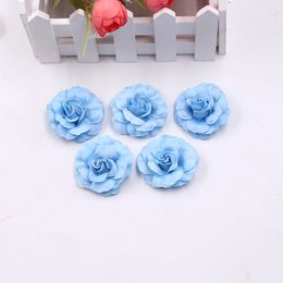 10pcs/Lot 4.5CM Mini Silk Rose Artificial Flower Head Fake Flowers for Wedding Party Decor DIY Scrapbook Wreath Box Gift Craft