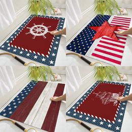 American Flag Independence Day Mat Printed Bedroom Carpet For Kitchen Absorbent Area Rug Home Decor Pad Welcome Entrance Doormat