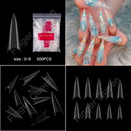 Stiletto Nail Hot French Ballerina Coffin Rounded Square False Nail Tips Manicure Fake Nail Tips 100 PCS 200 PCS 500PCS