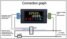 4IN1 AC Metre Monitor Voltmeter ammeter electric energy power Metre digital display AC 110V 220V 380V 100A Battery indicator