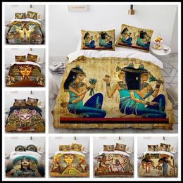 Bedding Sets 3D Printed Set King Twin Full Size Ancient Egypt Comforter Cover For Adult Women Boys Bedroom Duvet Decor