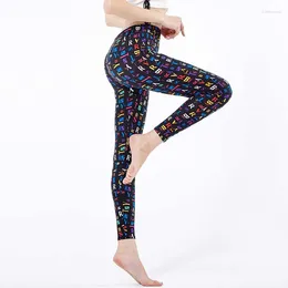 Women's Leggings LJCUIYAO Fashion Printing Fitness Women Push Up Jeggings High Waist Stretch Breathable Slim Letter Legging