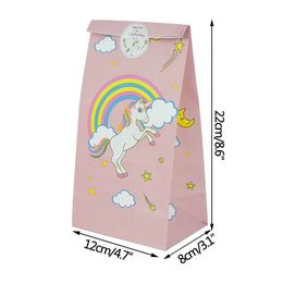 Unicorn Party Paper Box Candy Bag Wedding Baby Shower Gift Box Cookies Bags Kids Birthday Party Favours Decorations Gift Bags