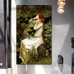 Famous Painting Home Decor John Everett Millais Ophelia from William Shakespeare's Play Hamlet Poster Prints Canvas Wall Art