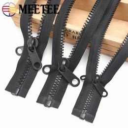 60-300cm Meetee 5# 8# 10# Resin Zippers Double Sided Zipper Slider Puller for Tent Jacket Clothes Long Zips DIY Sewing Accessory